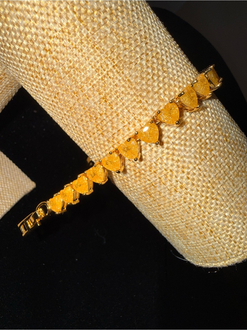 Gold-Plated Heart Link Bracelet - Women Jewelry